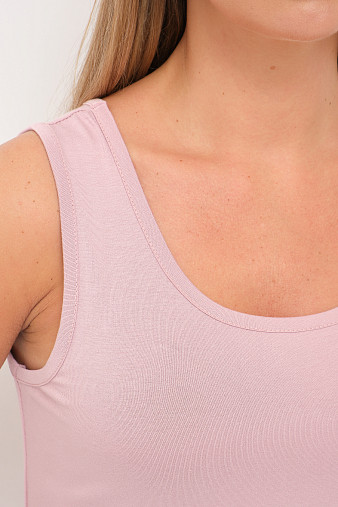 Майка вискозная однотонная пудра