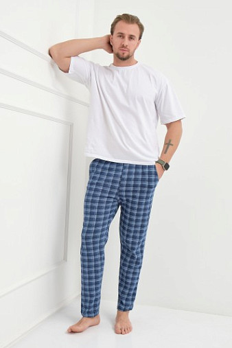 Брюки мужские Легион синий/клетка