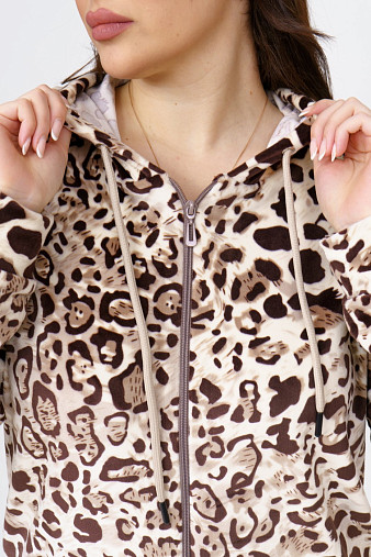 Толстовка Авеню велюр леопард