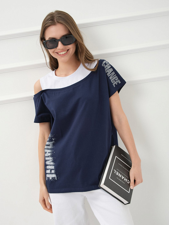 Футболка женская Мирэль т.синий