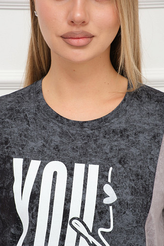 Футболка женская Рефлекс антрацит/серый