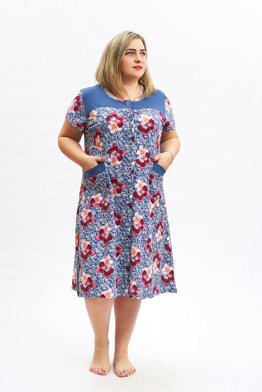 Халат Дыхание лета джинс/бабочки