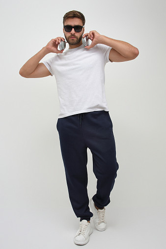 Брюки мужские теплые синий