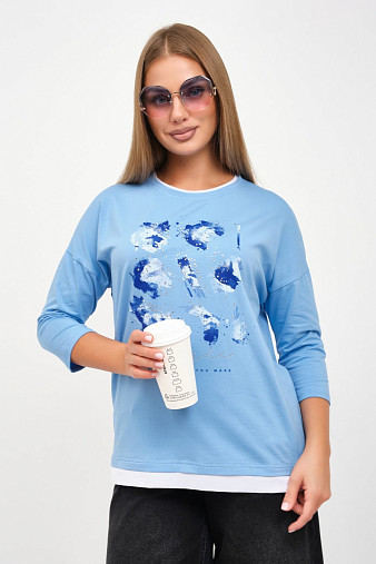 Лонгслив женский Тудей голубой
