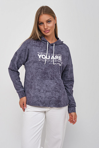 Толстовка женская Винтаж серый