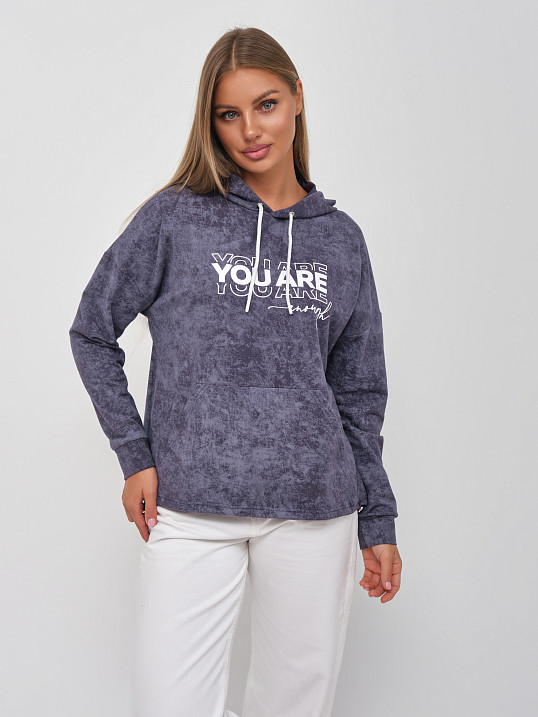 Толстовка женская Винтаж серый