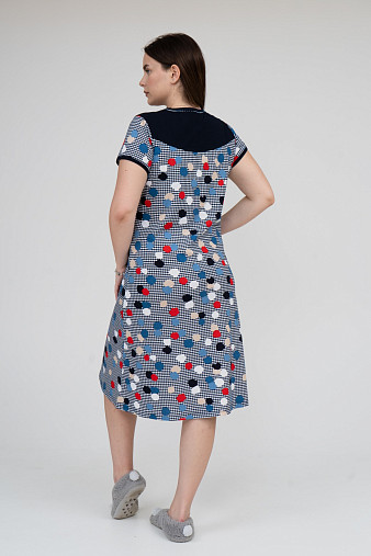 Халат Дыхание Лета синий/клетка