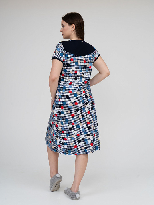 Халат Дыхание Лета синий/клетка