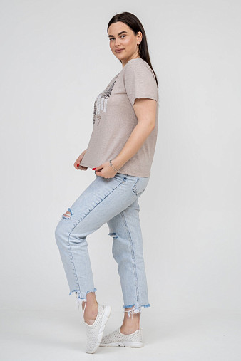 Футболка женская Сафари-1 бежевый/меланж