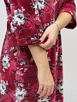 Халат Фантазия велюр набивка бордо/цветы