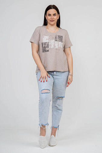 Футболка женская Сафари-1 бежевый/меланж