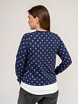 Толстовка женская Аврора синий/горох