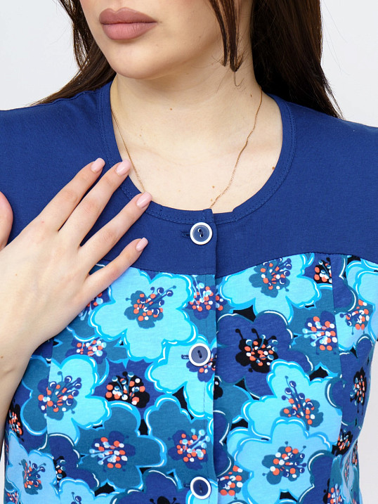 Халат Дыхание Лета петроль/цветы