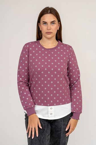 Толстовка женская Аврора лиловый/горох