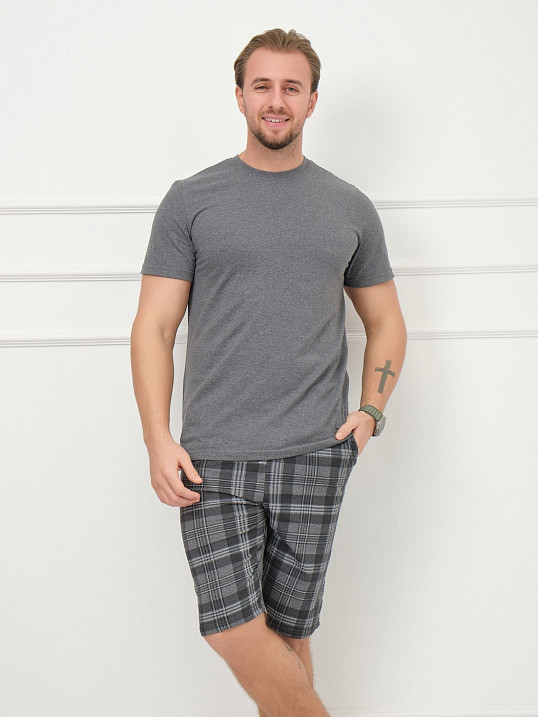 Костюм мужской Джой серый/клетка