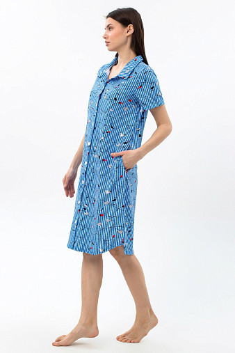 Халат Анна джинс/полоса