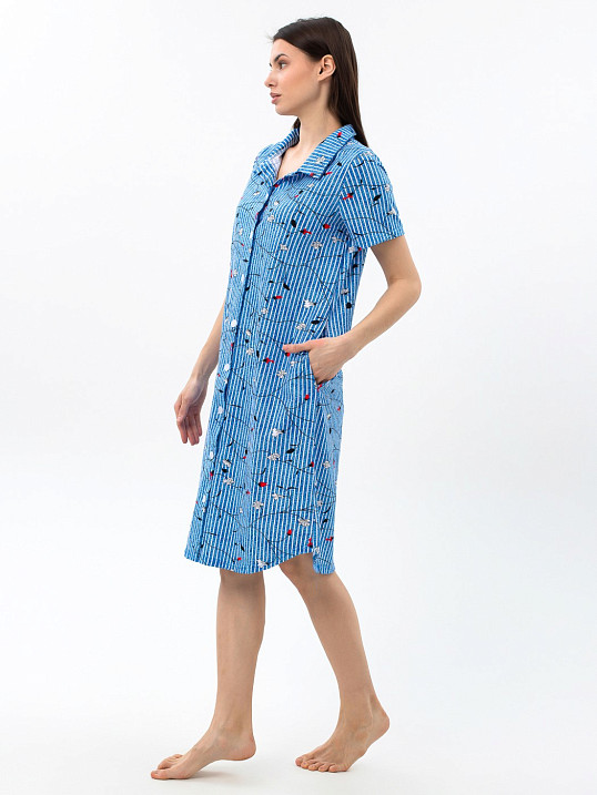 Халат Анна джинс/полоса