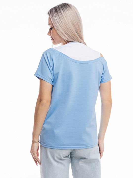 Футболка женская Аморе голубой