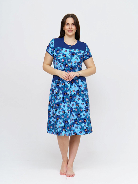 Халат Дыхание Лета петроль/цветы