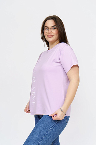 Футболка женская Креатив лаванда/корица