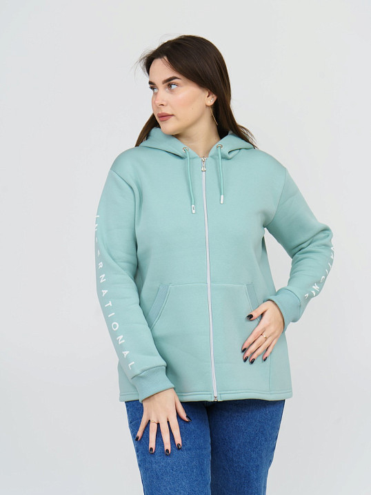 Толстовка женская Гамма на молнии аква