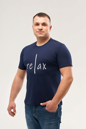 Футболка мужская Узбекистан принт индиго