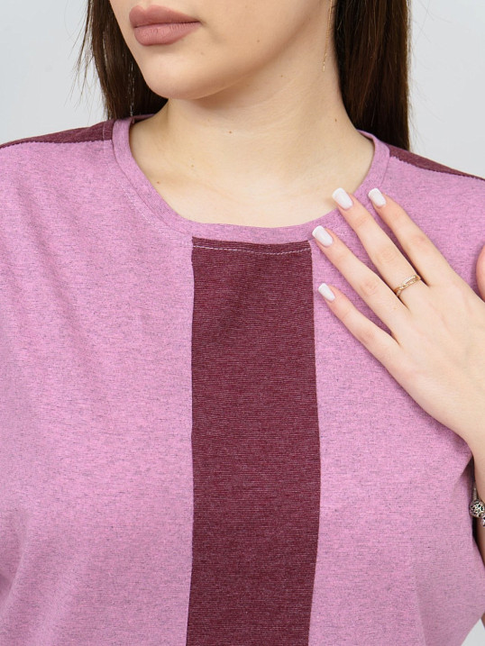 Футболка женская Моника розовый/меланж