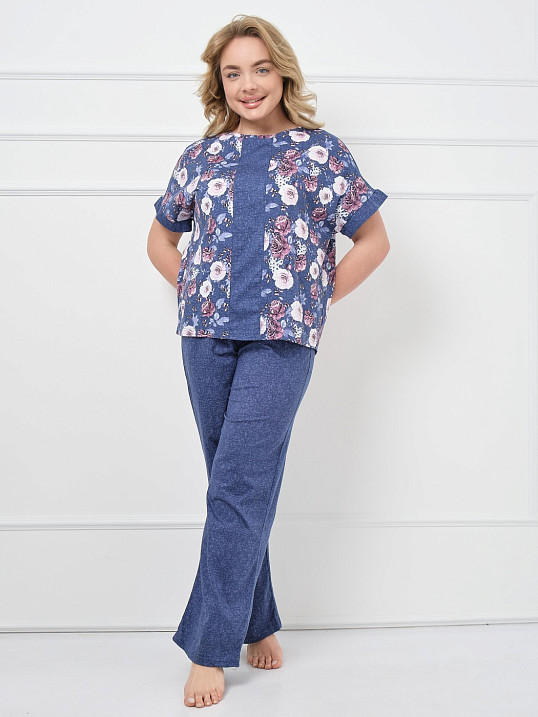 Костюм Моника индиго/цветы