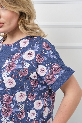 Костюм Моника индиго/цветы
