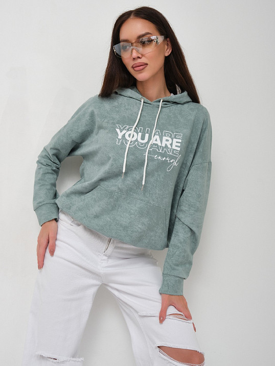 Толстовка женская Винтаж аква