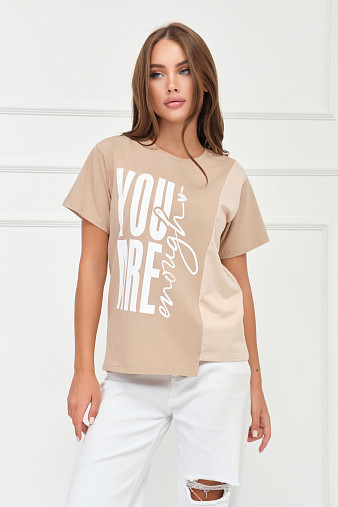 Футболка женская Рефлекс таба/беж