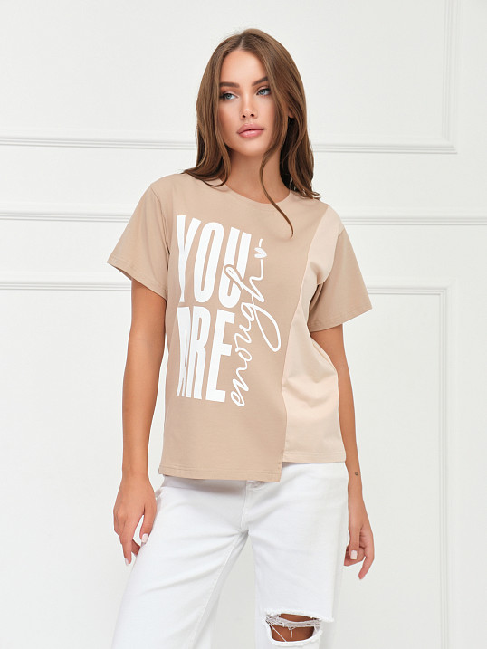 Футболка женская Рефлекс таба/беж