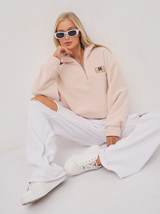 Толстовка жен. Тренд флис св.бежевый