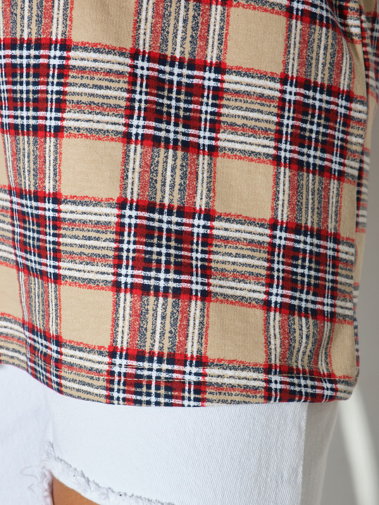 Рубашка жен. Гармония бежевый/клетка