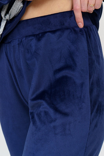 Костюм Уют велюр синий