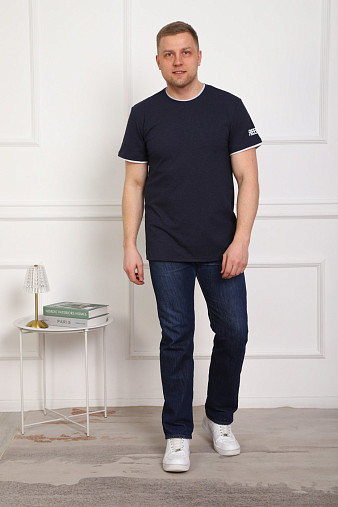 Футболка мужская Смарт синий/меланж