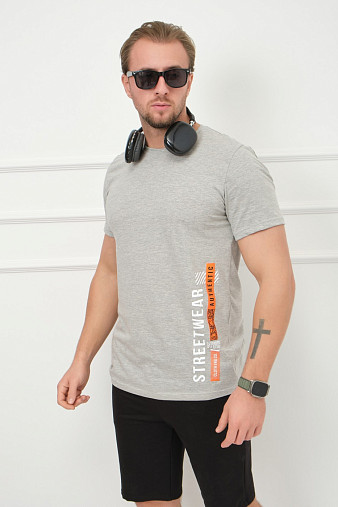 Футболка мужская Норд серый меланж