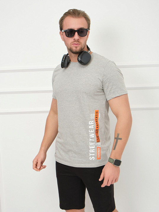 Футболка мужская Норд серый меланж