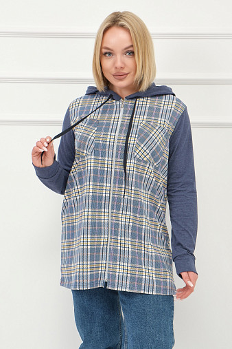 Рубашка Азарт-2 синий/клетка