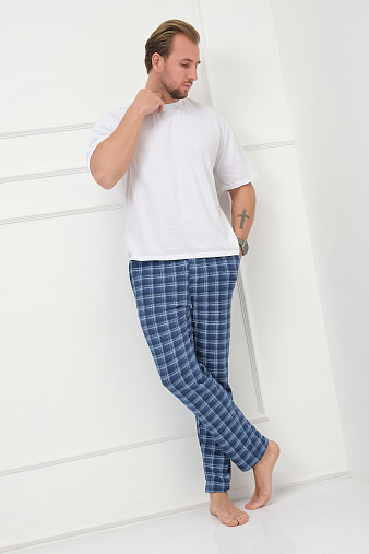 Брюки мужские Легион синий/клетка