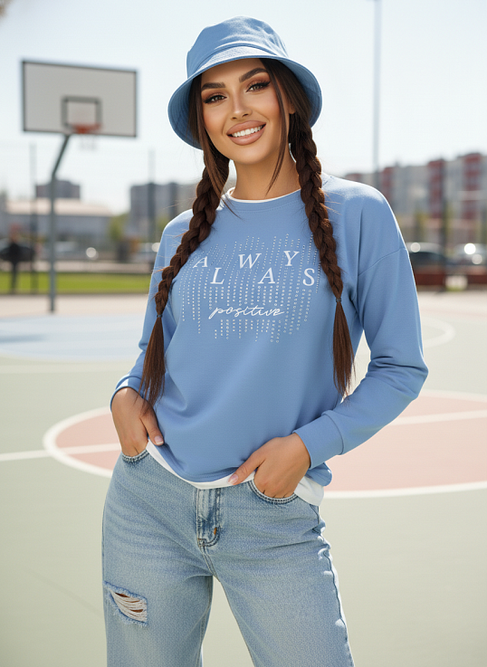 Свитшот женский Кетти голубой