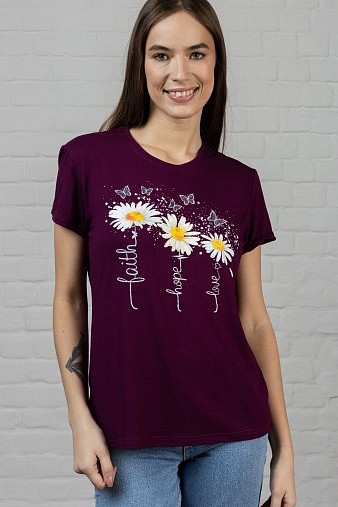 Футболка Ромашка баклажан