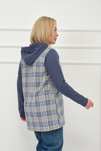 Рубашка Азарт-2 синий/клетка