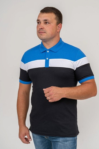 Рубашка-Поло арт.5903 комб. голубой