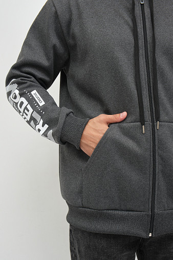 Толстовка муж. Дэнди 3-х нитка начес т.серый