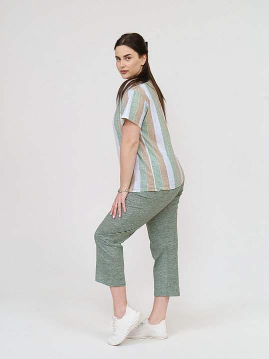 Костюм Поэзия фисташка/полоса