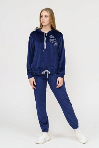 Костюм Уют велюр синий