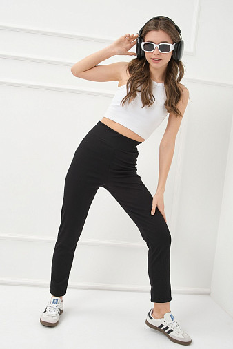 Лосины Рубчик чёрные