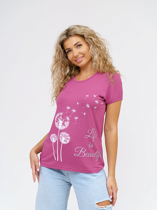 Футболка Одуванчик брусника
