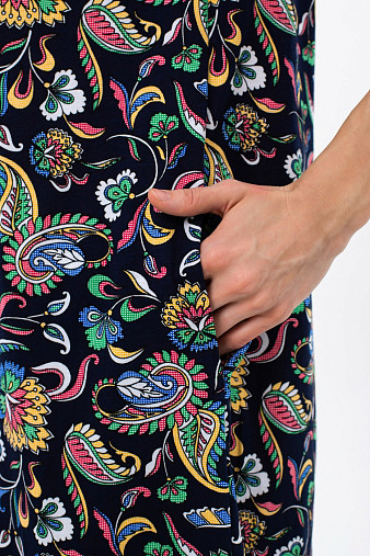 Халат Анна синий/узор